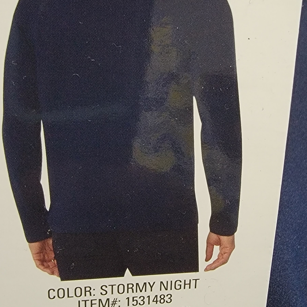 32 Heat Stormy Night Blue Half Zip Long‎ Sleeve Men Shirt Size L - Picture 12 of 13